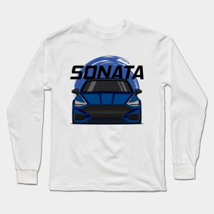 Front Blue Sonata Sedan 8 Gen Long Sleeve T-Shirt